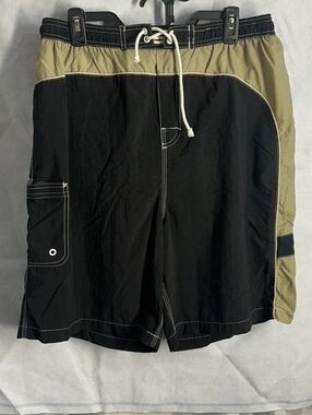 Basic Editions Black and Cream Drawstring Shorts